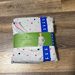 Kate Spade Gray Polka Dot Pajama Set NWT Sz Large